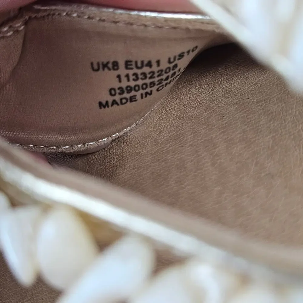 asos Design Jukebox‎ Beaded Two Part Espadrilles in Gold Mermaidcore Women's 10